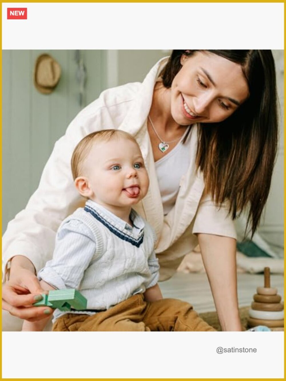 Sterling Silver Mom Birthstone Love Heart Pendant Necklace 18" - Picture 5 of 7